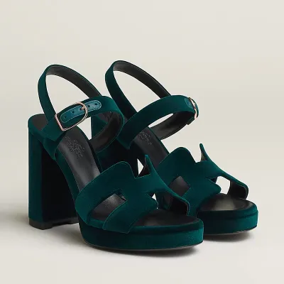 HERMES Jazz Green High Heels Sandal