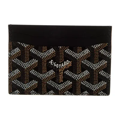 Goyard Small Saint Sulpice Card Holder Black Goyardine Printed Canvas