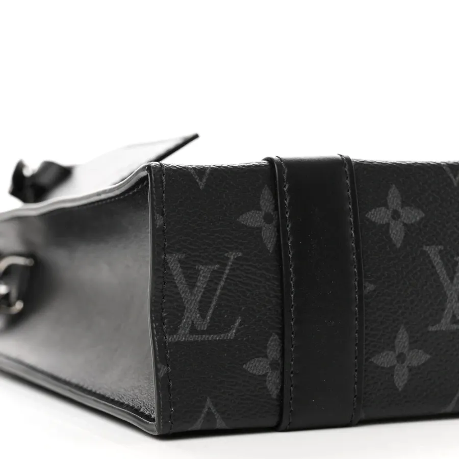 Louis Vuitton Mini Sac Plat Monogram Eclipse Canvas Silver Hardware