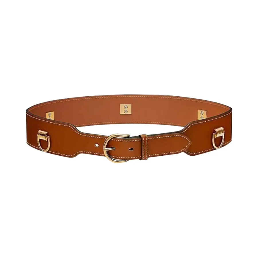 Hermès Women' s Belt In Black/Brown Calfskin With Gold/Silver Hardware 45mm