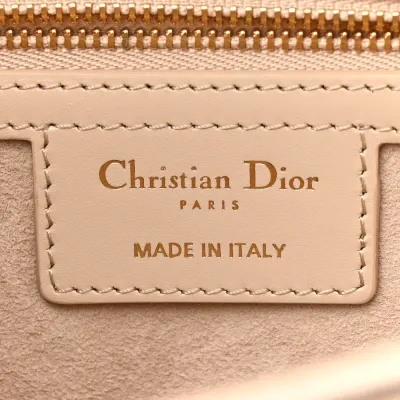 Dior Medium CD Signature Flap Crossbody Caramel Beige Calfskin Leather Gold Hardware