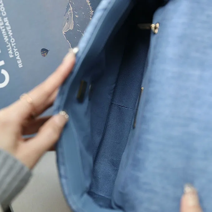 Chanel 19 Bag Light Blue Denim / Dark Blue Denim / Wine Red / Deep Red / Pink / Green / Apricot color 26cm Crossbody Bags