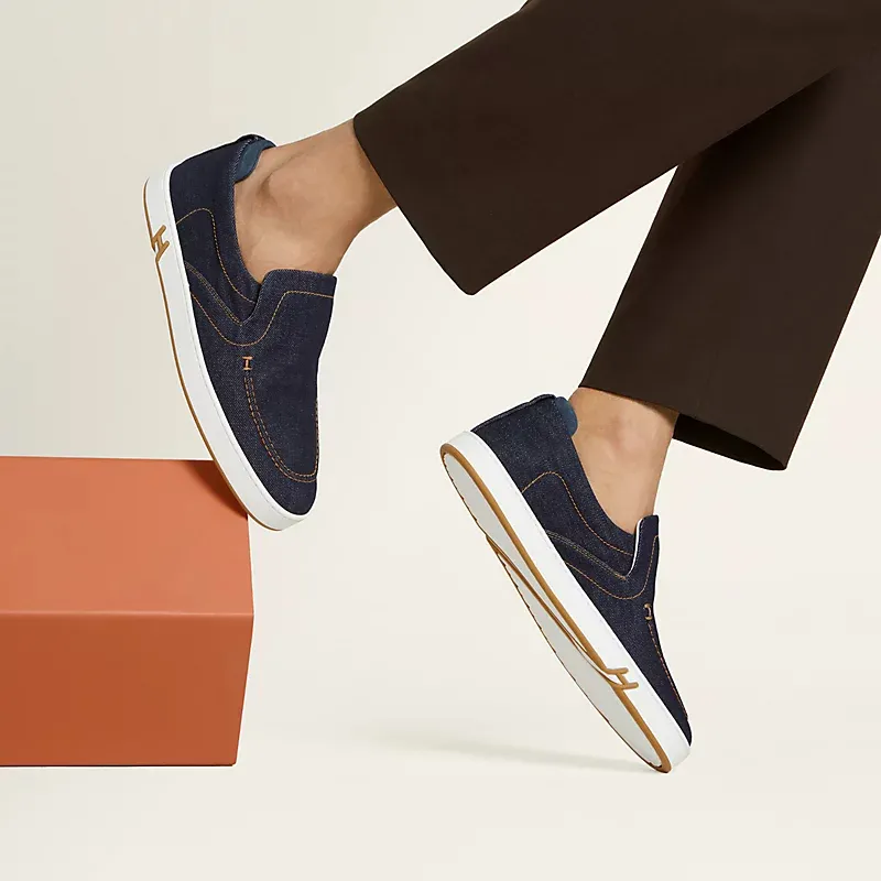 HERMES Kiddy blue Loafers