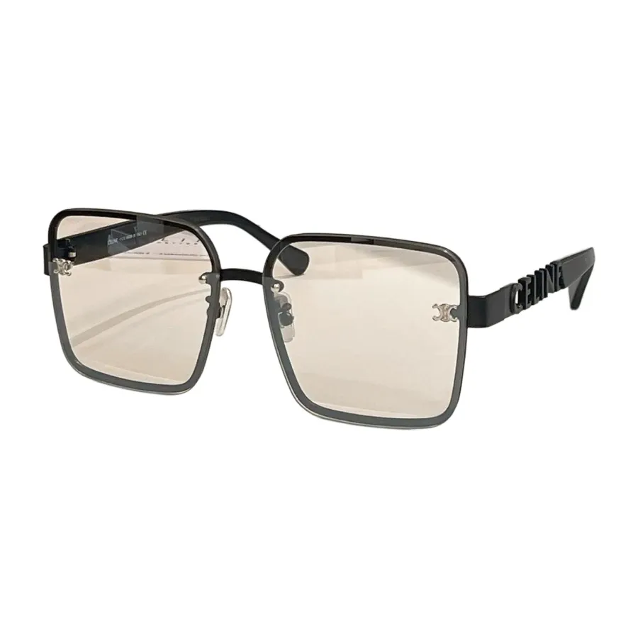 Celine square frame glasses black gold/transparent black/black/leopard black/black green color Size 60口14-140