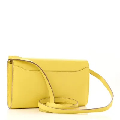 Hermès Constance Wallet To Go Lime Evercolor Leather Gold Hardware