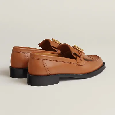 HERMES Impact Brown Loafers