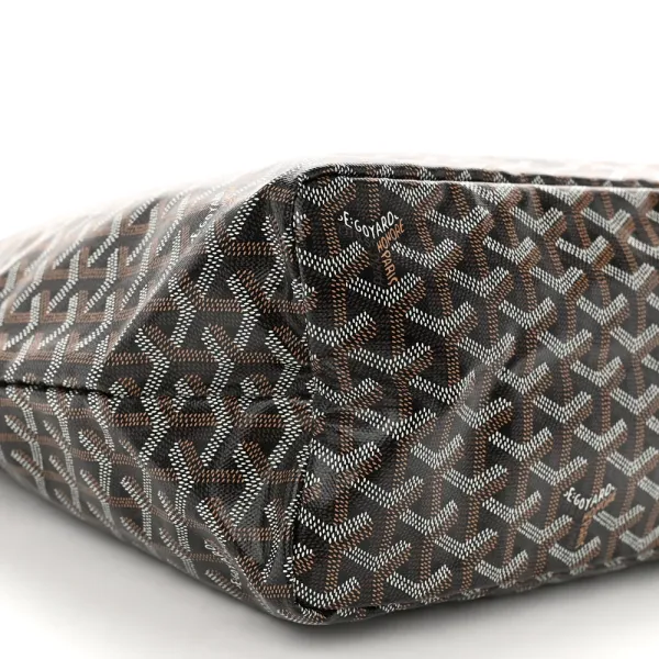 Goyard Saint Louis Tote PM Black/Gold Goyardine Canvas - Image 3