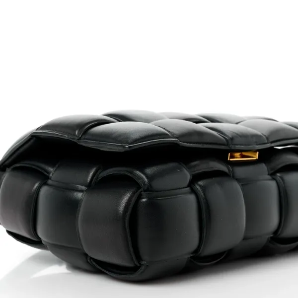 Bottega Veneta Maxi Intreccio Padded Cassette Crossbody Bag Black Nappa Leather Gold Hardware - Image 4
