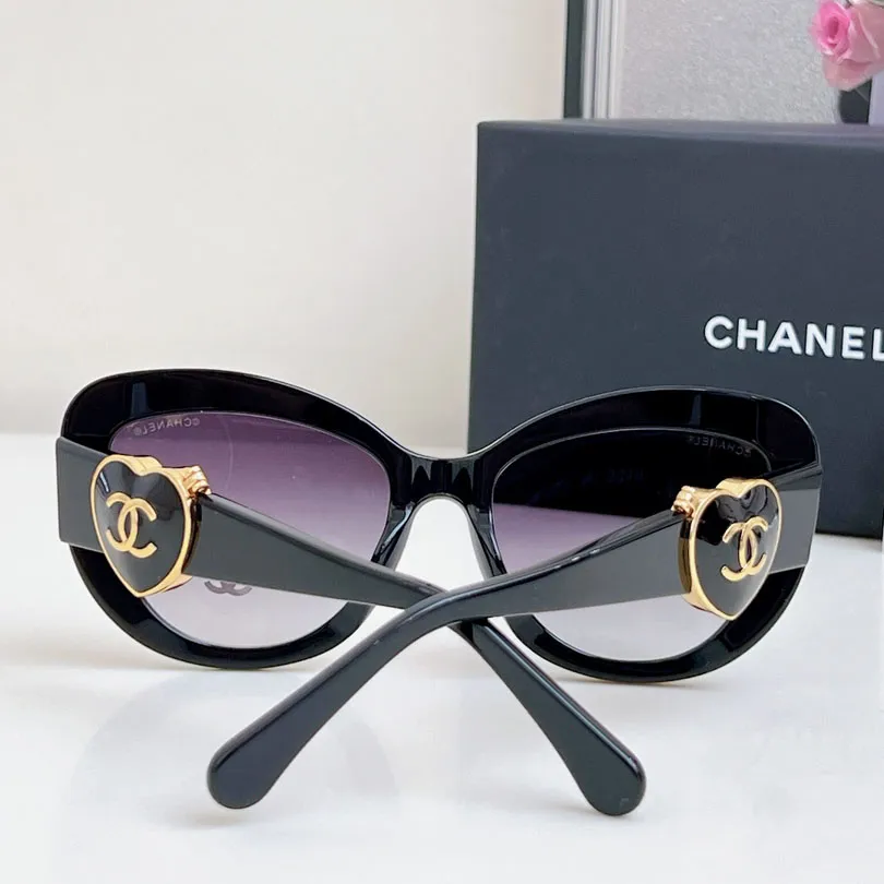 CHANEL glasses black gold color size 55-19-140