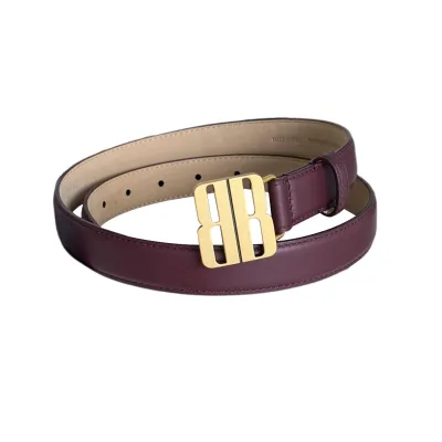 Balenciaga Women's Nano Belt In Red/Black Smooth Calfskin With Gold/Silver Hardware 25mm