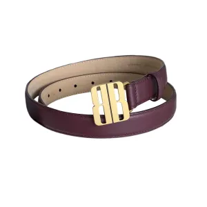 Balenciaga Women's Nano Belt In Red/Black Smooth Calfskin With Gold/Silver Hardware 25mm