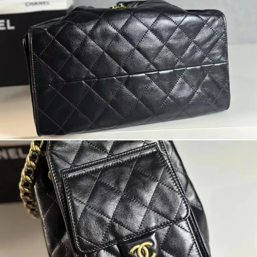Chanel Black Quilted Shiny Calfskin Leather / Abrasive Sand Leather / Quilted Caviar Leather Shoulder Bags photo review