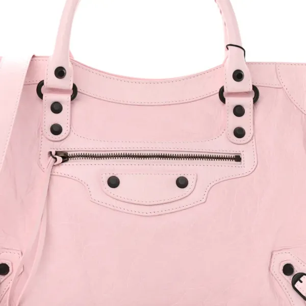Balenciaga Medium Le City Light Pink Arena Storico Leather Incognito Hardware - Image 8