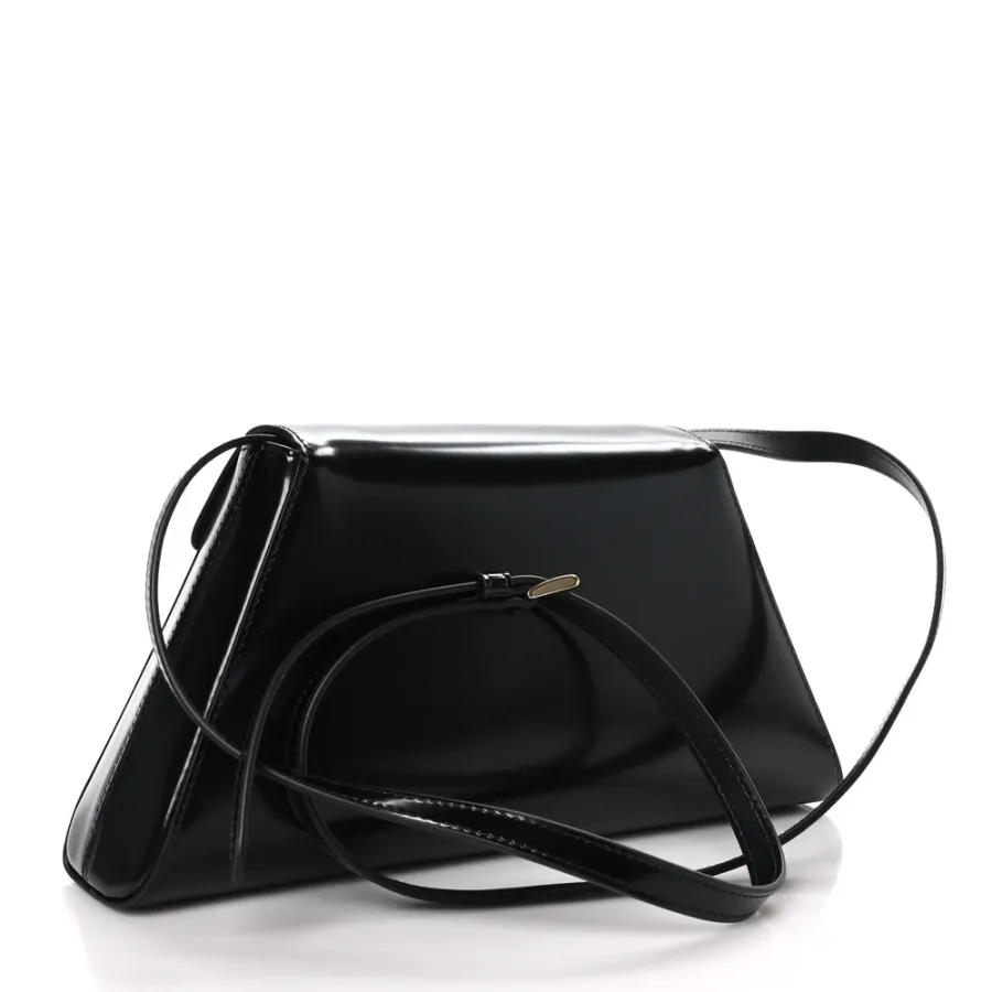 Prada Medium Flap Shoulder Bag Black Spazzolato Leather Gold Hardware