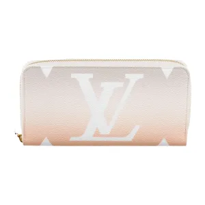 Louis Vuitton Medium By The Pool Zippy Wallet Grey and Orange Monogram Canvas Gold Hardware