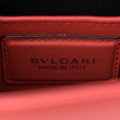 Bvlgari Mini Serpenti Forever Crossbody Bag Red Calfskin Leather Gold Hardware