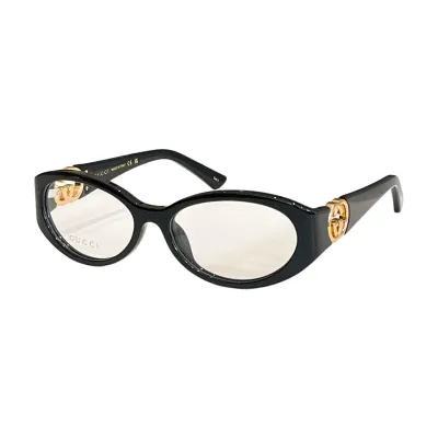 Gucci Oval glasses black/purple/ivory/red/leopard brown/transparent leopard/transparent blue black/transparent black gold color Size 56口18-140
