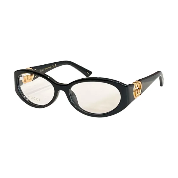 Gucci Oval glasses black/purple/ivory/red/leopard brown/transparent leopard/transparent blue black/transparent black gold color Size 56口18-140 - Image 8