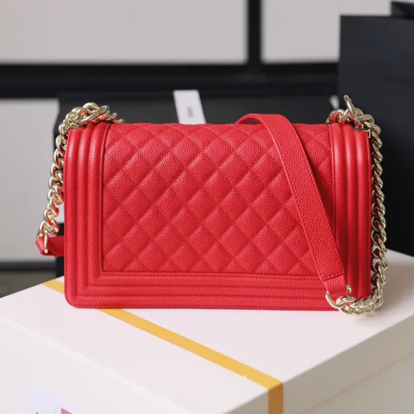Chanel Lleboy Red Quilted Caviar Leather Shoulder Bags Crossbody Bags - Image 3