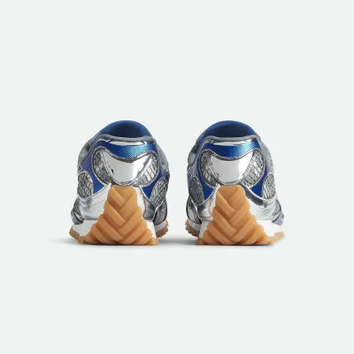 Bottega Veneta Orbit Sneakers In Silver/Blue Technical Fabric And Mesh Lace-Up Sneaker