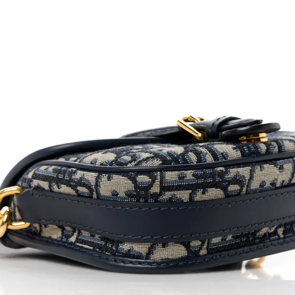 Dior Small Bobby Bag Blue Oblique Canvas Gold Hardware - Image 4