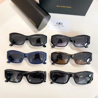 Balenciaga square frame glasses black/black silver/black gold/eggplant/blue/leopard color Size 61口15-145