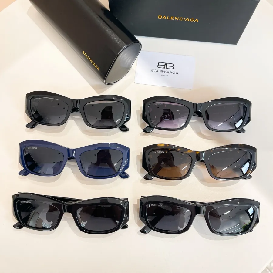 Balenciaga square frame glasses black/black silver/black gold/eggplant/blue/leopard color Size 61口15-145