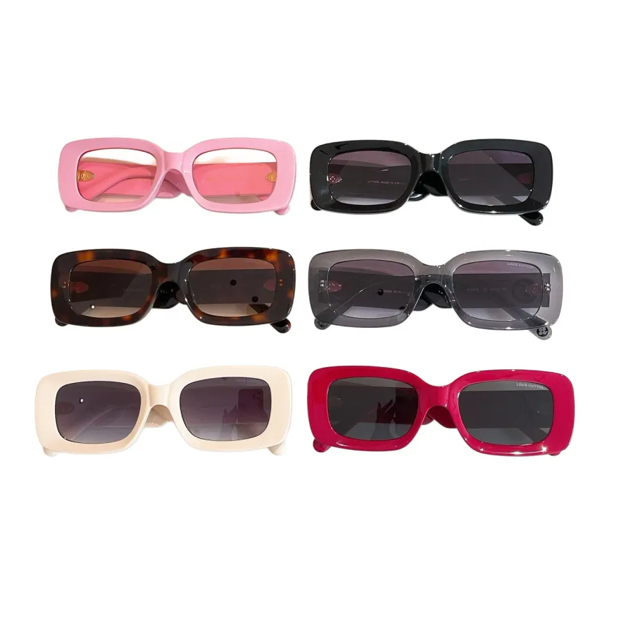 Louis Vuitton square frame glasses red/pink/beige/black/gun-black/leopard color Size 53口21-145