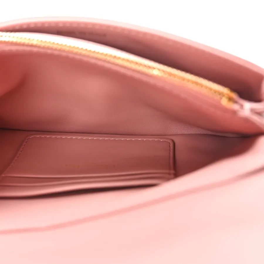 Dior Mini Caro Bag Rose Des Vents Macrocannage Calfskin Leather Gold Hardware