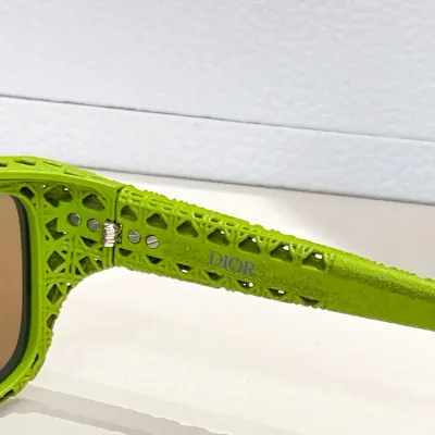 DIOR square frame glasses green blue color Size 57口18-135