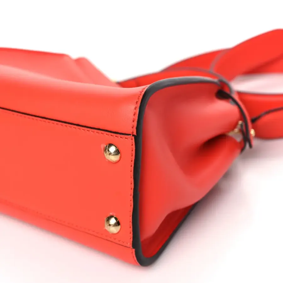 Fendi Mini FF Peekaboo Iconic Satchel Tulipano/Miele/Moro Seta Vitello Leather & Suede Gold Hardware