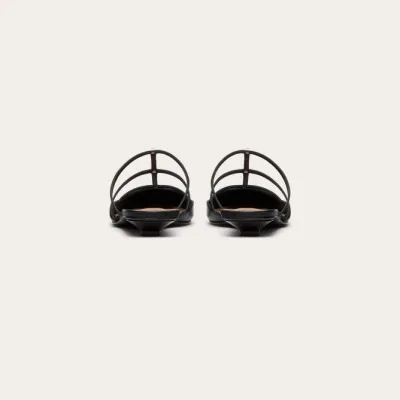 VALENTINO Black Calfskin microheeled Mill slippers