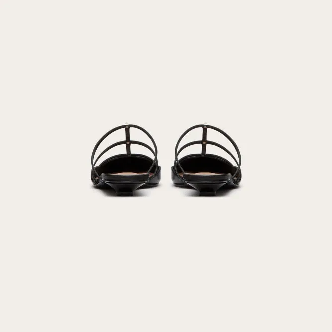 VALENTINO Black Calfskin microheeled Mill slippers