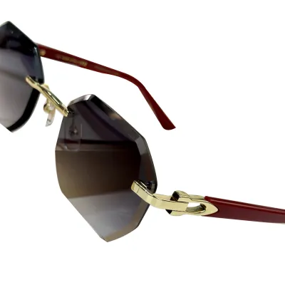 Cartier square frame glasses gold red/silver red/green/red color Size 57-21-145