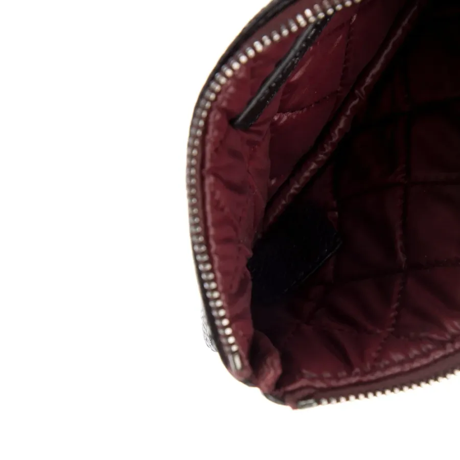 Chanel Medium Interlocking CC Logo Wallet Black Quilted Caviar Leather Silver Hardware