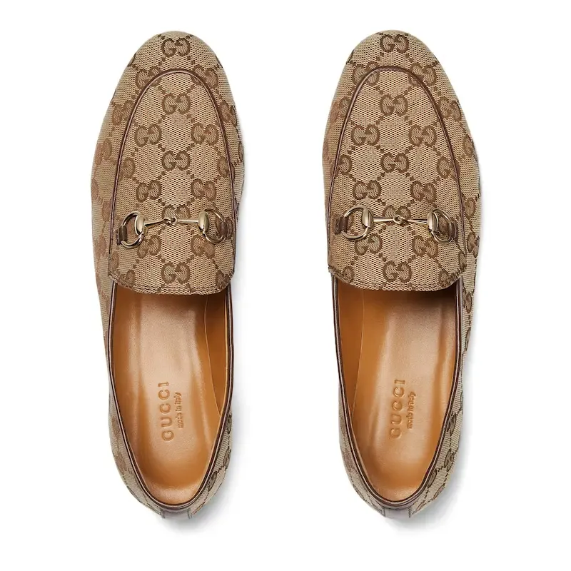 Gucci brown print print loafers