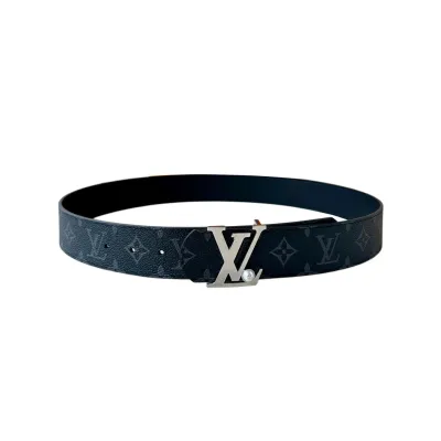 Louis Vuitton Men's Dimension Pearls Reversible Belt In Black/Brown Calfskin And Monogram/Damier Canvas With Gold/Silver Hardware 40mm