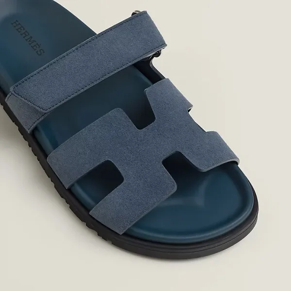 HERMES Chypre Blue Slippers - Image 4
