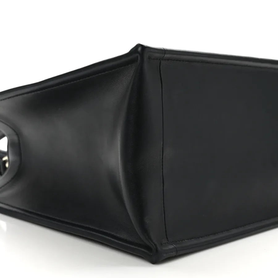 Dior Medium Book Tote Black Macrocannage Calfskin Leather Gold Hardware