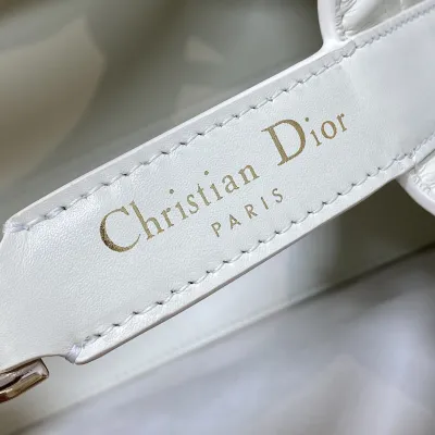 Dior Medium Dior Toujours Bag In White/Tan/Blue/Pale Pink/Burgundy/Cloudy Grey/Stone Grey Macrocannage Calfskin With Gold/Silver Hardware