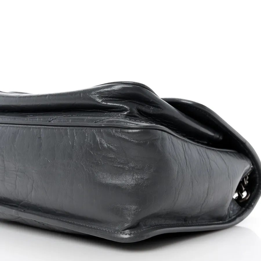 Saint Laurent Medium Niki Chain Satchel Storm Crinkled Monogram Calfskin Matelasse Leather