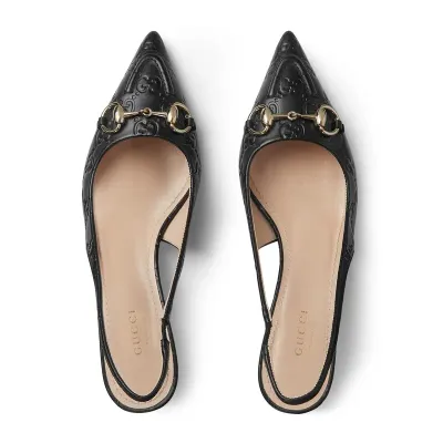 Gucci black pointed slender heel high heels shoes Rear lace up high heels