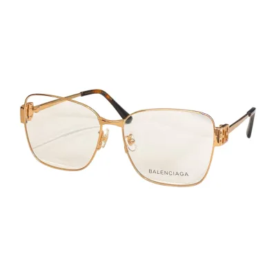 Balenciaga square frame glasses black gold/black silver/gold leopard/black/gun black/gold green/silver blue color transparent lens Size 57口17-140