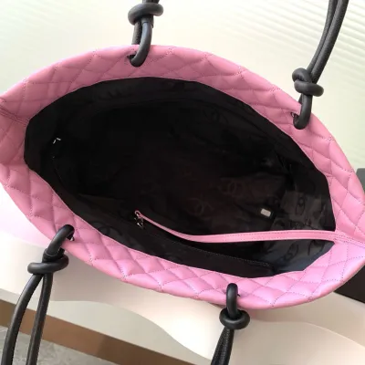 Chanel Pink / Milk tea color / White / Black Basket Tote Bags / Shoulder Bags