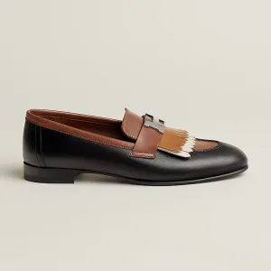 HERMES Royal Brown and  Black  Loafers