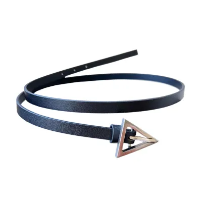 Bottega Veneta Women's Triangle Buckle Belt In Black/Green/Coffee Calfskin With Gold/Silver Hardware 13mm