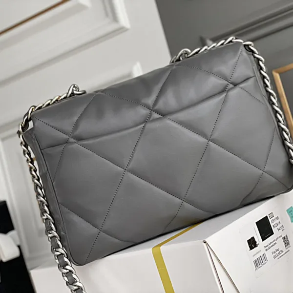 Chanel 19 Bag Deep Grey / Pink / Apricot Color 30cm Crossbody Bags - Image 4