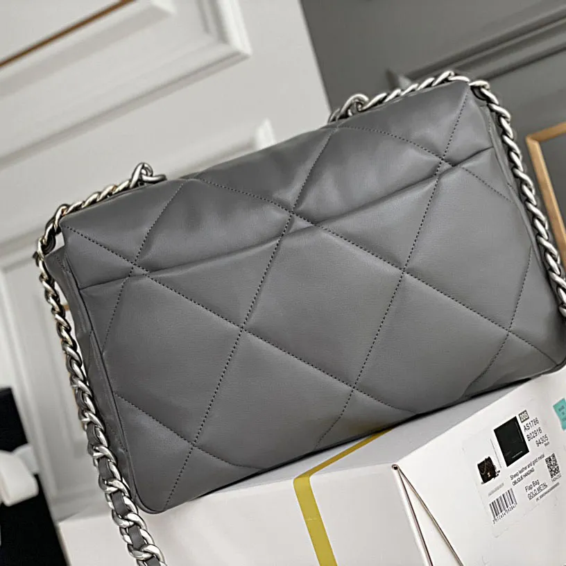 Chanel 19 Bag Deep Grey / Pink / Apricot Color 30cm Crossbody Bags