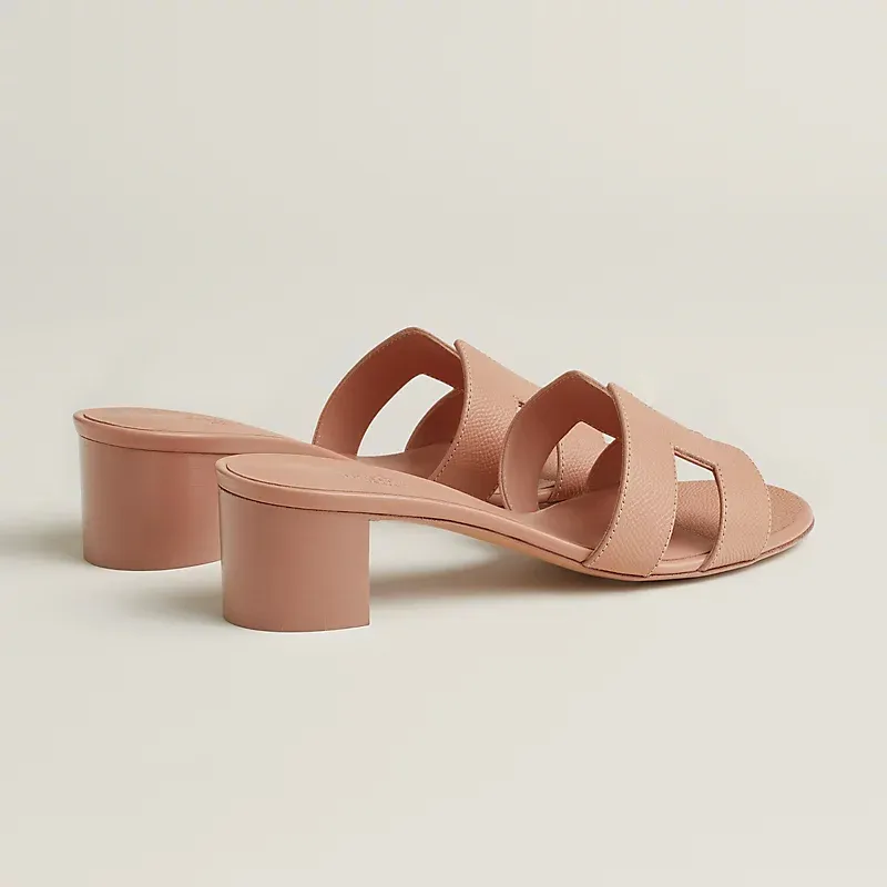 HERMES Oasis Slippers High-heeled slippers Pink High Heels Sandal