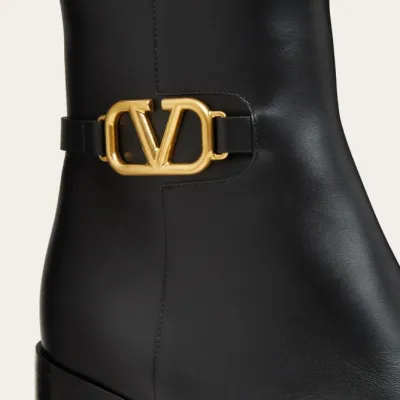 VALENTINO SIGNATURE Calf leather ankle boots (7.5cm high heel)